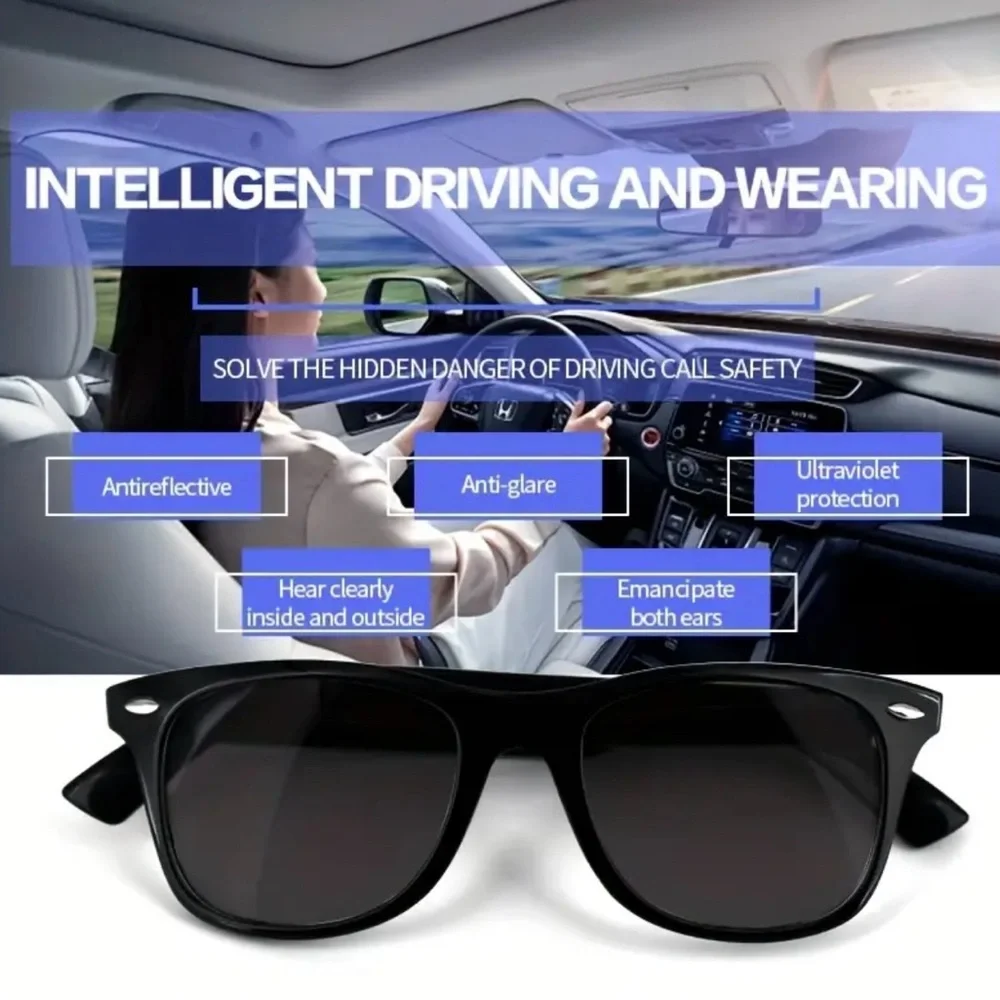 Smart Sunglasses Wireless 5.3 Multifunctional Sunglasses Glasses, BLACK